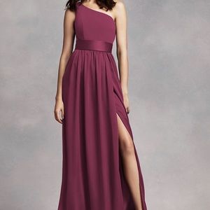 NWT VERA WANG ONE SHOULDER DRESS WITH SATIN SASH